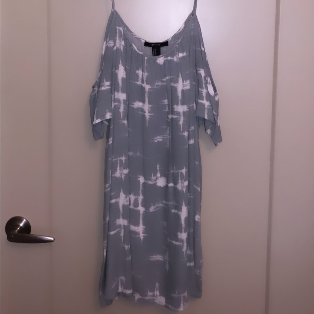 Blue and White Tie Dye Dress